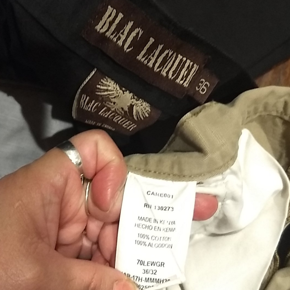 MEN'S👖2pc bundle cargo pants black and beige 👖 - Picture 3 of 7